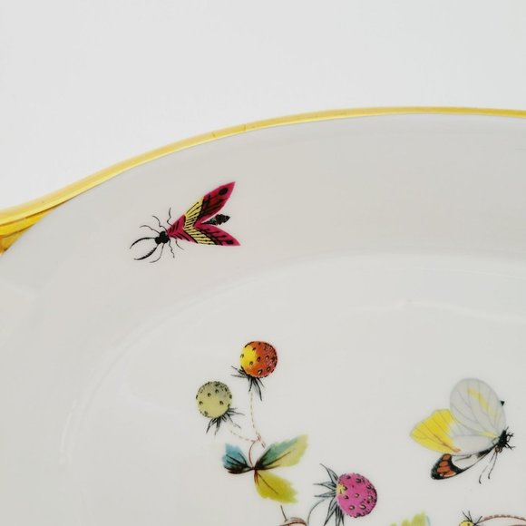Royal Worcester Strawberry Fair Gold Trim Oval Baking Dish Size 10 Butterflies - Picture 11 of 13